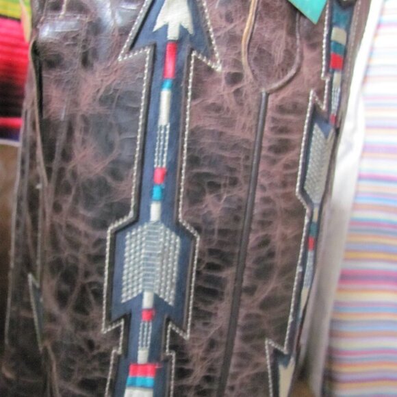 HOST PICK Roper  Brand New  Embroidered Arrow Boots With Aztec Pattern - Picture 7 of 16